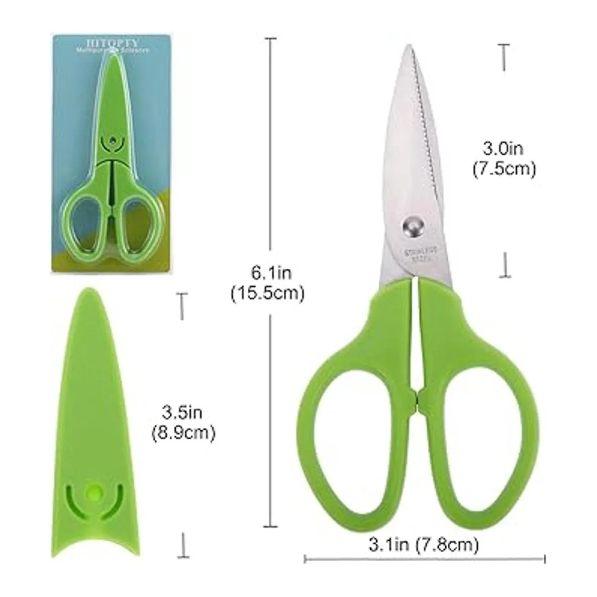 HITOPTY Tijeras multiusos verdes tijeras rectas y_7