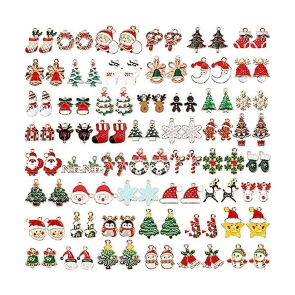SANNIX 110 piezas de 55 pares de dijes de Navidad_1