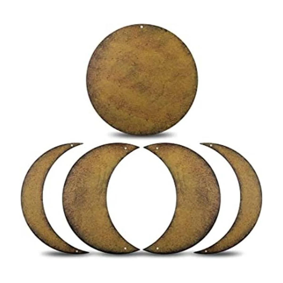 5 piezas de metal fase lunar decoración de pared oxidada_1