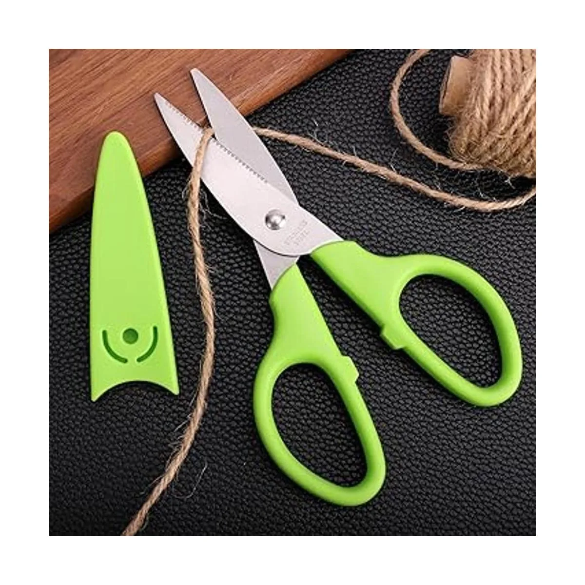 HITOPTY Tijeras multiusos verdes tijeras rectas y_3