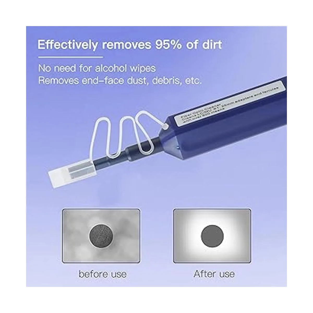 Paquete de 2 herramientas de fibra óptica limpiadoras de_4