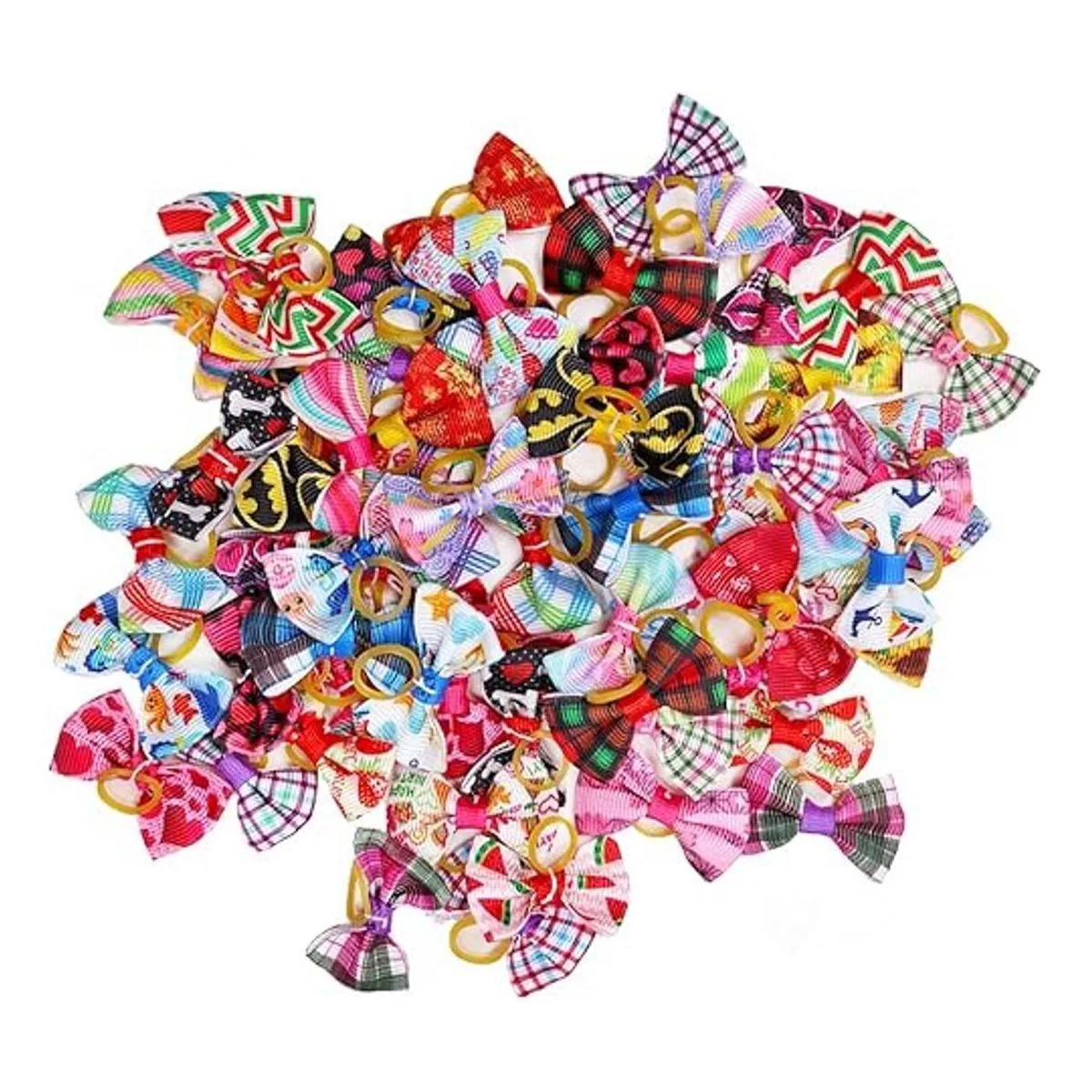 Mruq pet 100 unidades50 pares de lazos para el pelo de_5