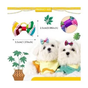 Mruq pet 100 unidades50 pares de lazos para el pelo de_4