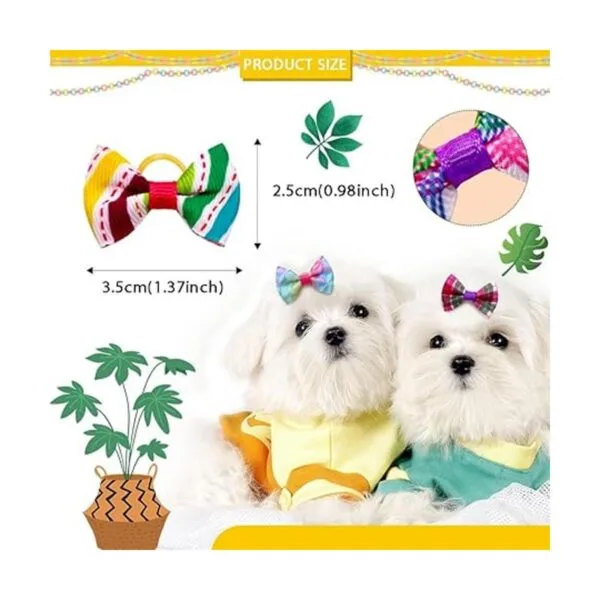 Mruq pet 100 unidades50 pares de lazos para el pelo de_4