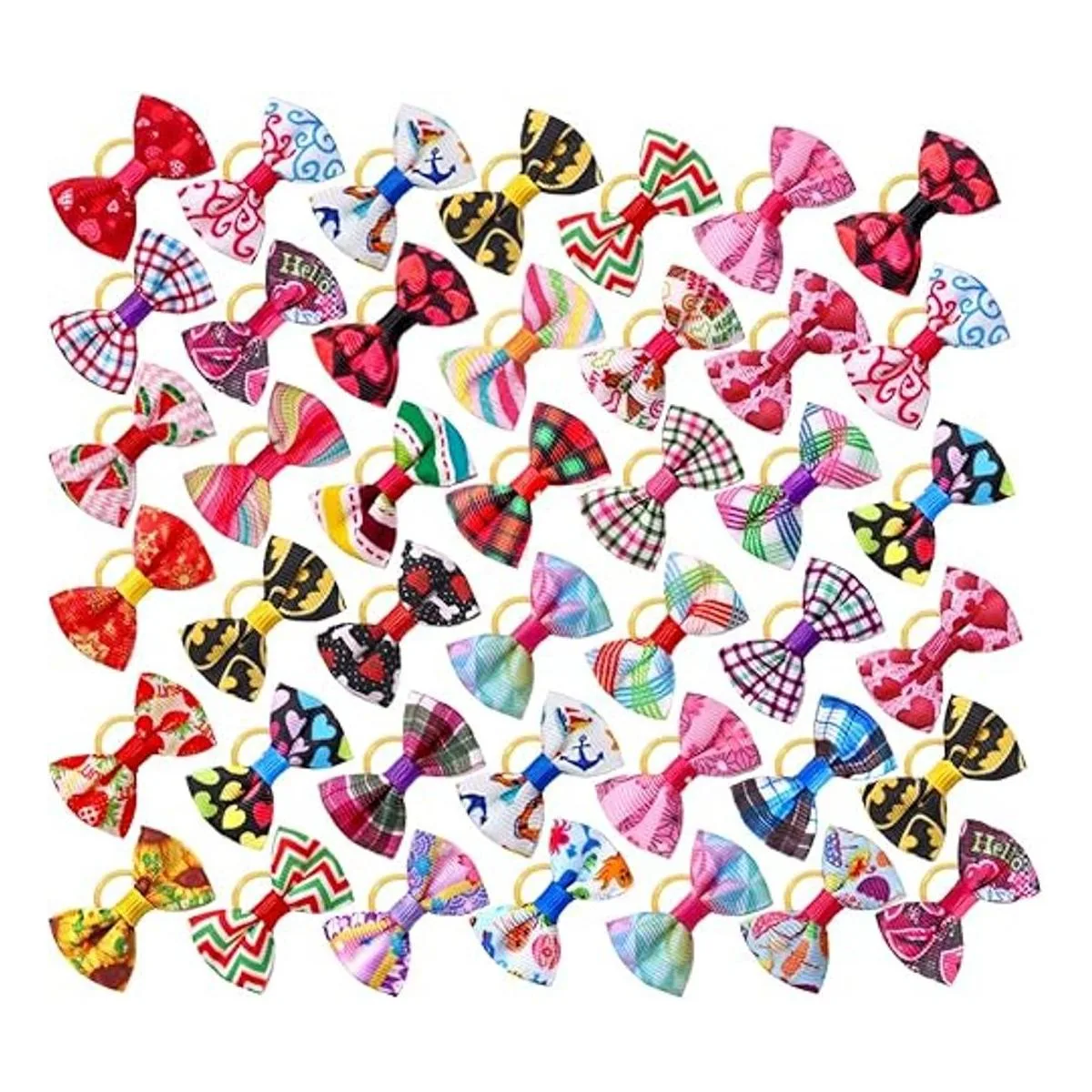 Mruq pet 100 unidades50 pares de lazos para el pelo de_7