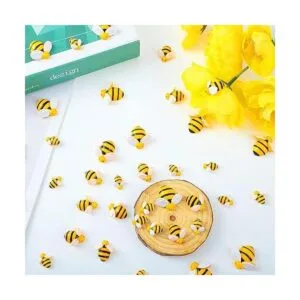 100 adornos de abejas de resina diminutos de 0.98_6