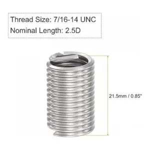 uxcell Insertos de rosca de alambre 71614 UNC 2.5D 304 de_2