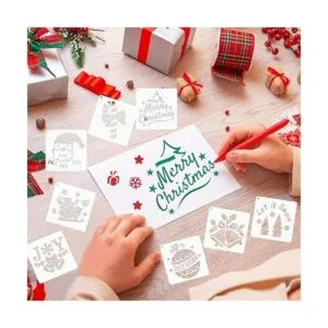 YEAJON 25 plantillas de Navidad de 6 x 6 pulgadas para_3