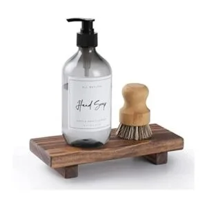 Soporte de jabón con pedestal de madera elevador de_1