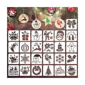 YEAJON 25 plantillas de Navidad de 6 x 6 pulgadas para_1