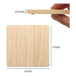 SIJDIEE 12 posavasos cuadrados de madera sin terminar 4_3