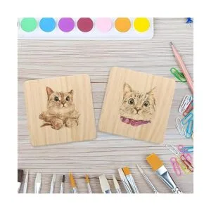 SIJDIEE 12 posavasos cuadrados de madera sin terminar 4_6