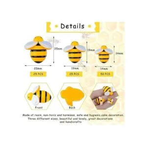 100 adornos de abejas de resina diminutos de 0.98_2