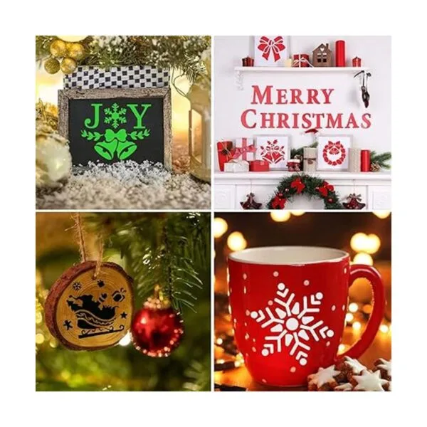 YEAJON 25 plantillas de Navidad de 6 x 6 pulgadas para_5
