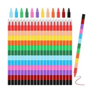 20 lápices de arco iris apilables para niños lápices de_1