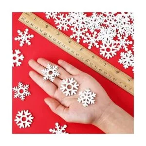 300 piezas de copos de nieve de madera etiquetas de copos_5