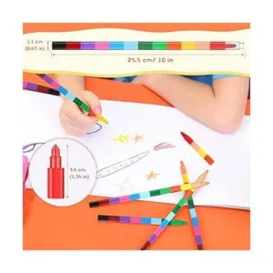 20 lápices de arco iris apilables para niños lápices de_2