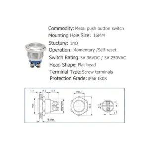 Quentacy Juego de 9 interruptores de botón momentáneos de_2