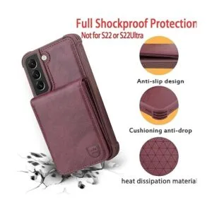 VANAVAGY Funda tipo cartera para Galaxy S22 Plus 5G de_5