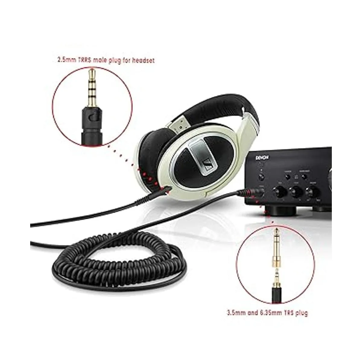 HD598 Cable auxiliar en espiral de repuesto para_2