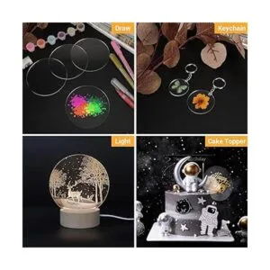 50 piezas de círculo de hojas de acrílico transparente_6