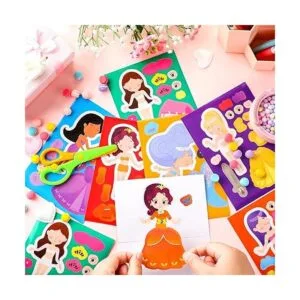 48 pegatinas de princesa de vestir para hacer una cara_4