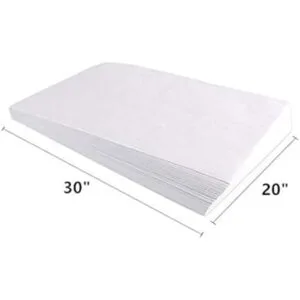 100 hojas de papel de seda de color blanco de 30 x 20_3