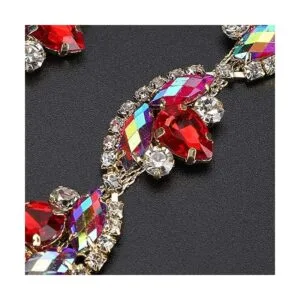 TOPINCN Cadena de diamantes de imitación con forma de flor_4