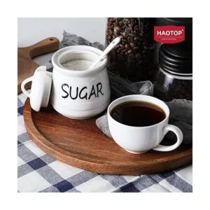 HAOTOP Azúcar de porcelana con tapa y cuchara de 12 onzas_6