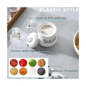 HAOTOP Azúcar de porcelana con tapa y cuchara de 12 onzas_5