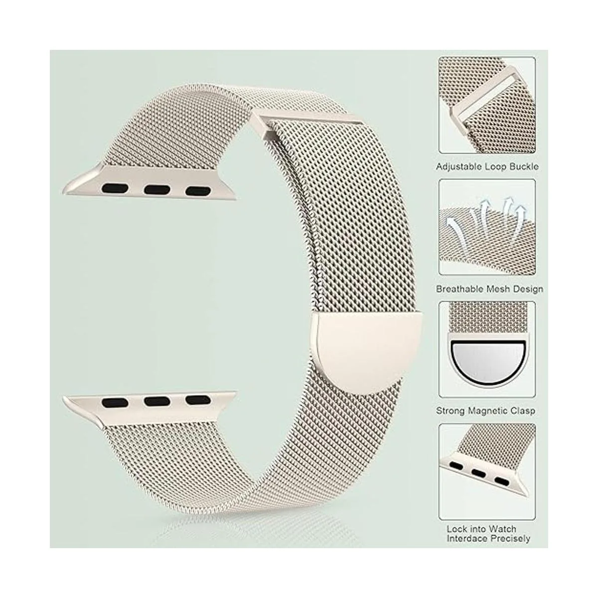 Marge Plus Correa de malla de acero inoxidable cierre_4