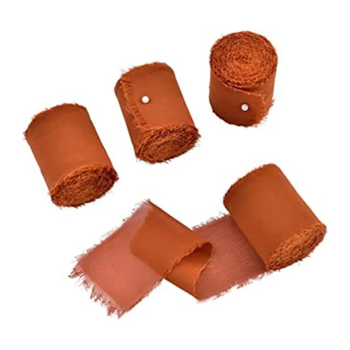 Joanlody Cinta de gasa hecha a mano con flecos de_1