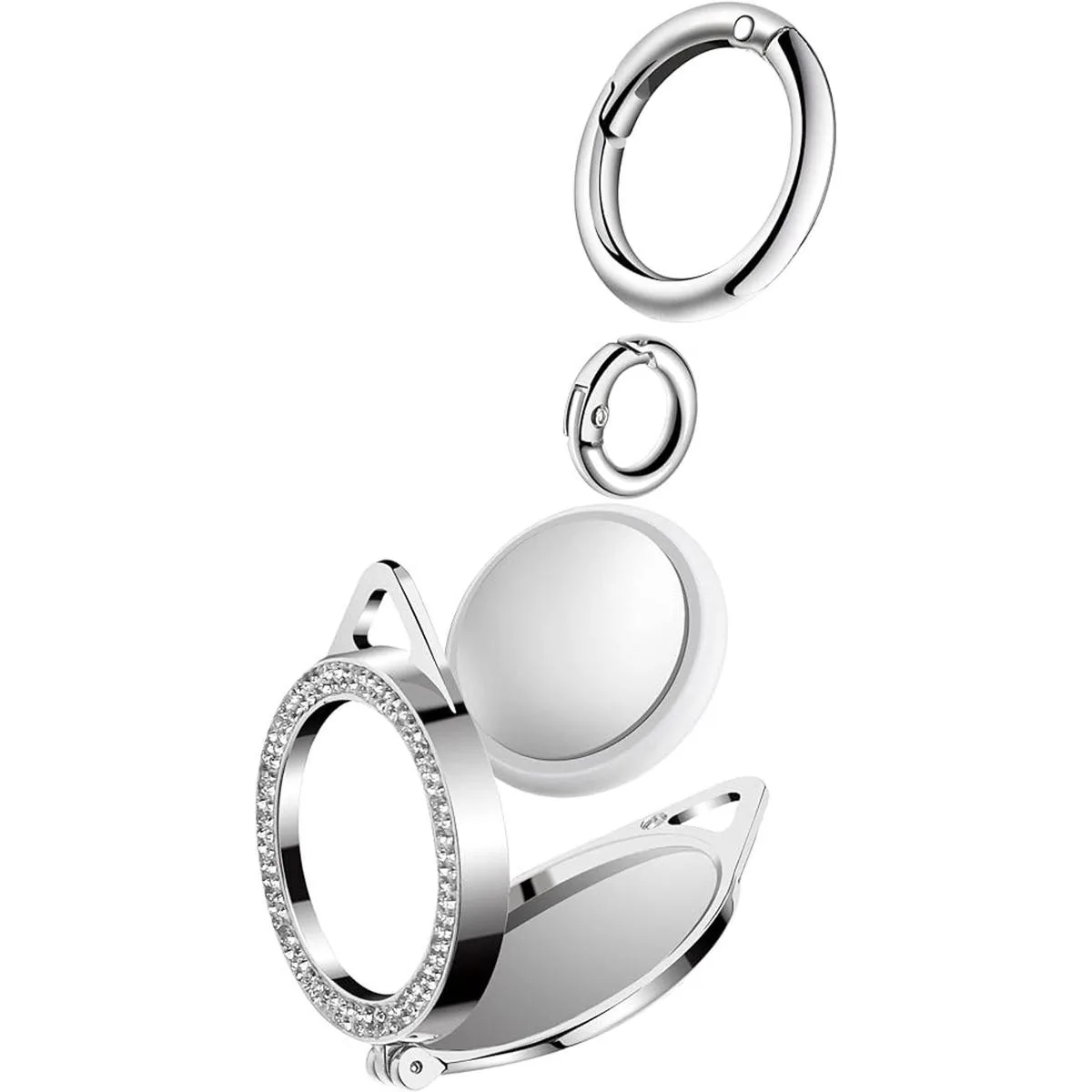 Funda compatible con AirTag con llavero funda de diamante_4