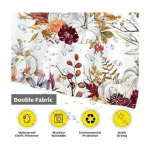 Funnytree Juego de cortinas de ducha de calabazas bohemias_3