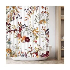 Funnytree Juego de cortinas de ducha de calabazas bohemias_5