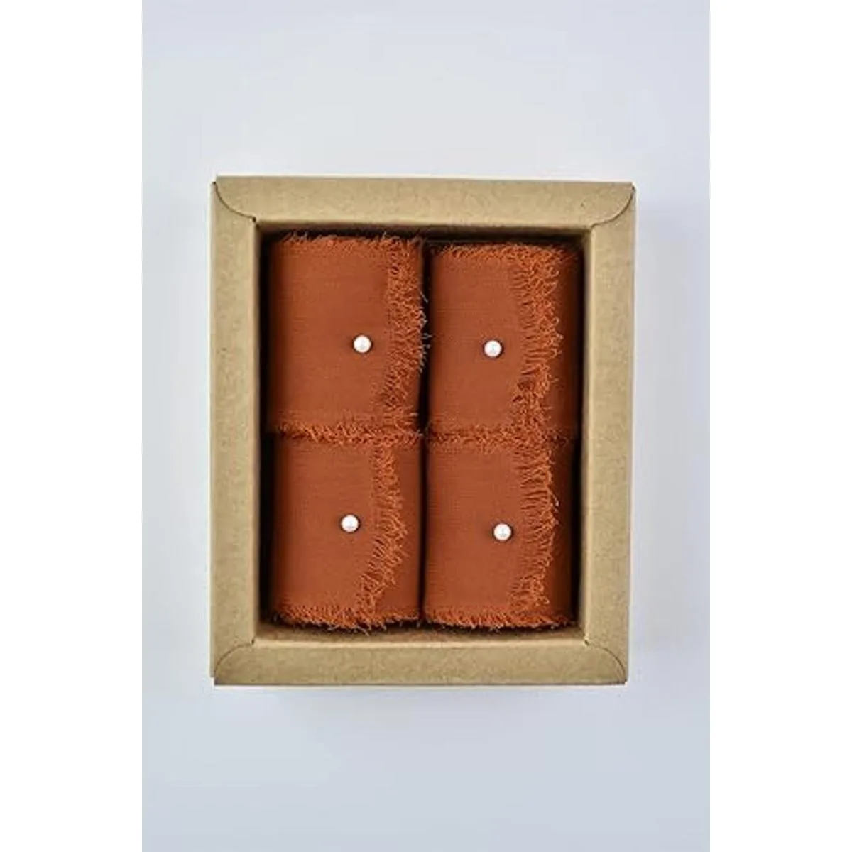 Joanlody Cinta de gasa hecha a mano con flecos de_7