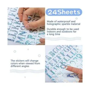 2160 piezas de 24 hojas de calcomanías holográficas láser_3