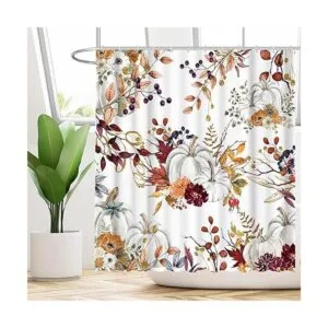 Funnytree Juego de cortinas de ducha de calabazas bohemias_2