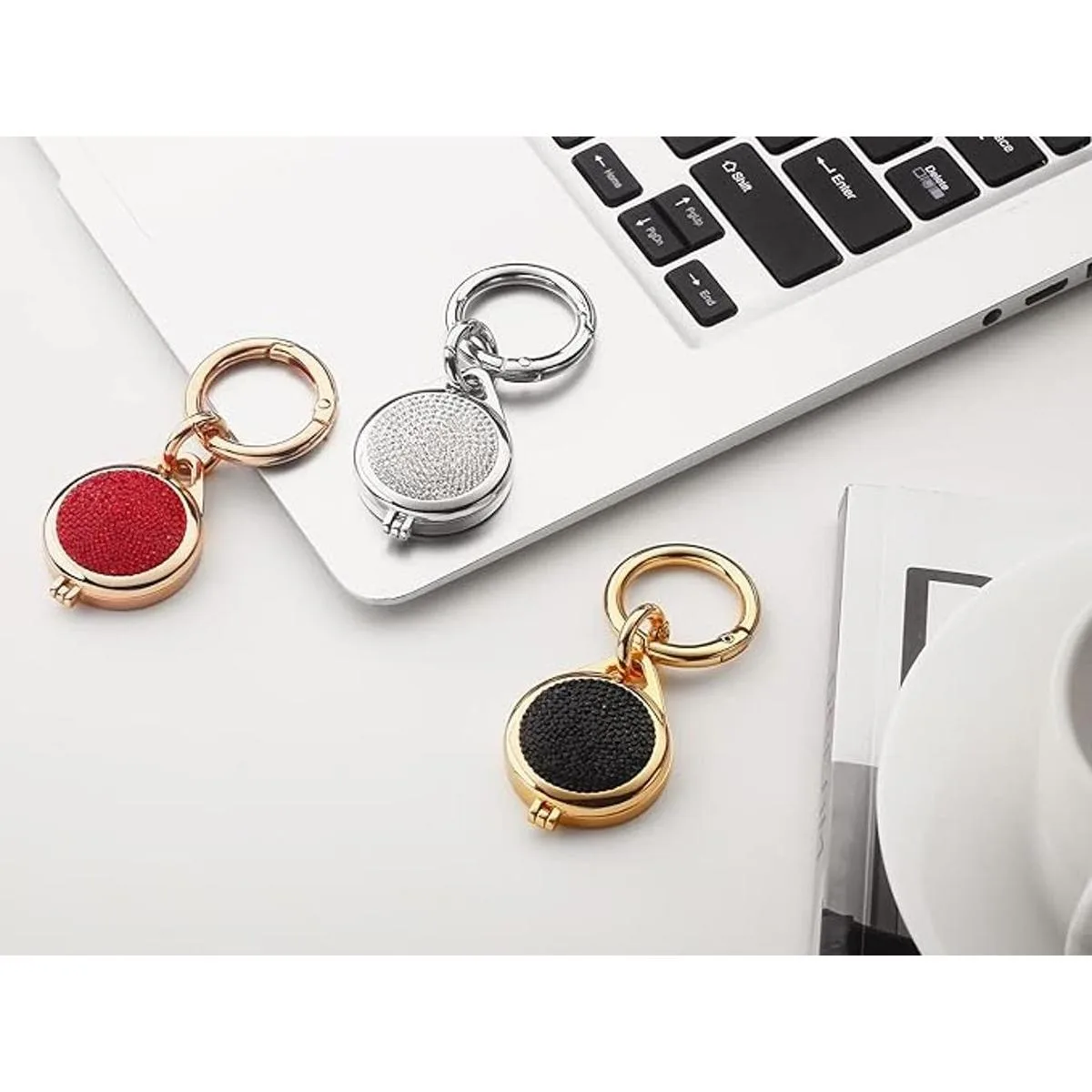 Funda compatible con AirTag con llavero funda de diamante_5