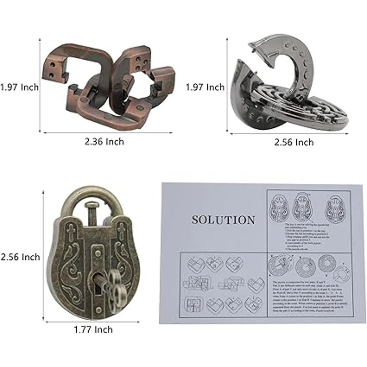 Rompecabezas de desenredo de metal 3 en 1 para adultos y_2