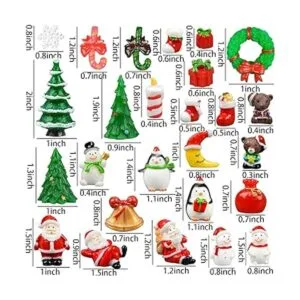 Adornos en miniatura de Navidad 45 piezas de resina para_4