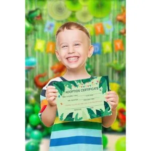 Juego de 1 letrero de dinosaurio Adopt y certificado de_4