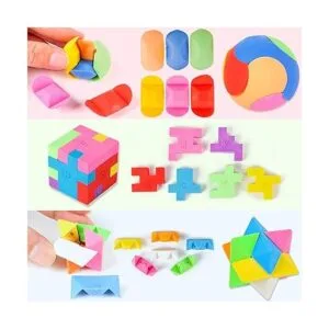 PROLOSO 15 piezas rompecabezas cubo lápiz borradores niños_5