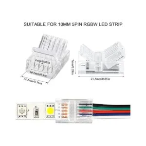 Juego de 10 conectores de tira LED RGBW de 5 pines de_2