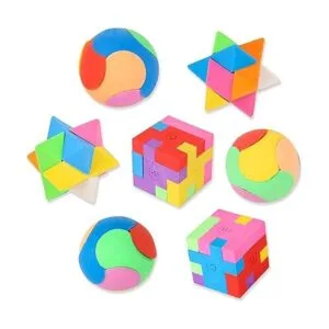 PROLOSO 15 piezas rompecabezas cubo lápiz borradores niños_4