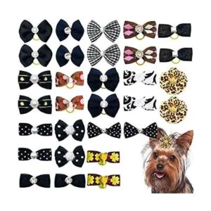 JpGdn 30 unidades15 pares de lazos para el pelo de perro_1