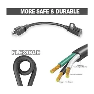 Cable de extensión negro para interiores y exteriores de_2