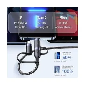 PD Cable de carga rápida USB C de 60 W cable trenzado de_3