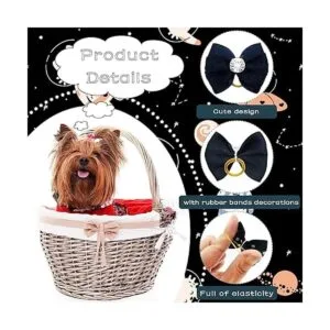 JpGdn 30 unidades15 pares de lazos para el pelo de perro_4