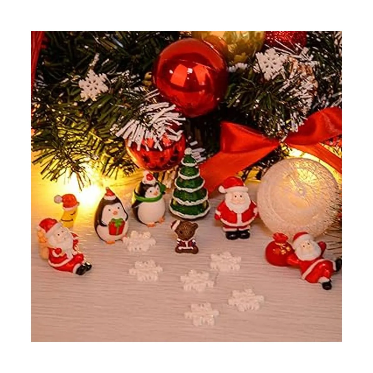 Adornos en miniatura de Navidad 45 piezas de resina para_6